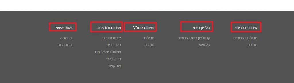 תפריט ניווט תחתון באתר של נטוויזן